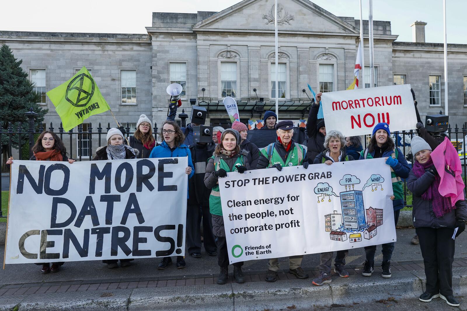 Data Centre Conference Disruption and Protest at the RDS, November 2024. Friends of the Earth Ireland